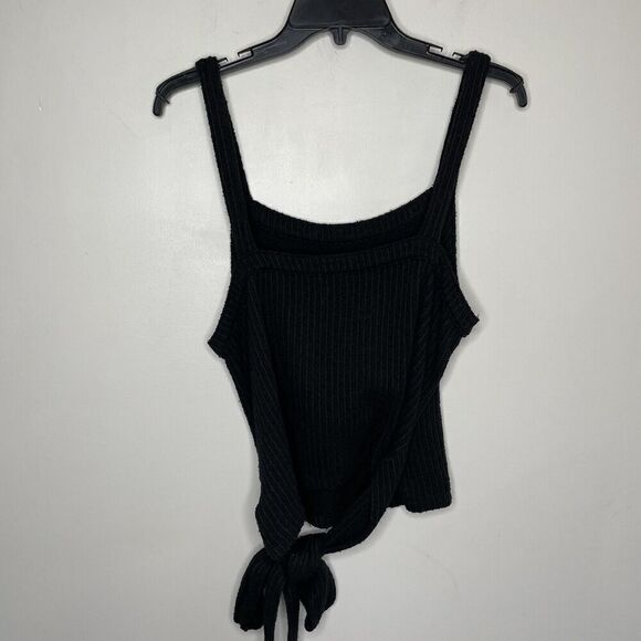 MADEWELL Knit Tank Top Womens Large Black Tie Wrap Sleeveless Cotton Blend J4453 - Picture 8 of 14